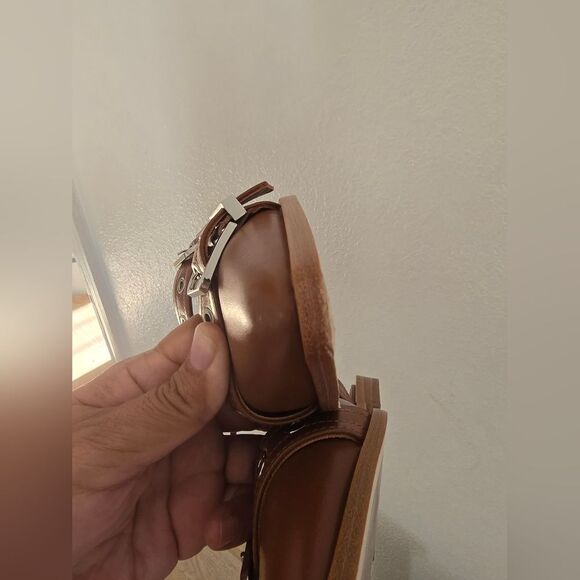 Quince Italian Leather Bold Buckle Slingback Flat Size 8 - Picture 5 of 12